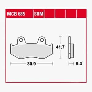 TRW Lucas Bremsbeläge Sintermetall Scooter MCB685SRM 80