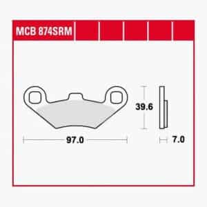 TRW Lucas Bremsbeläge Sintermetall Scooter MCB874SRM 97x39