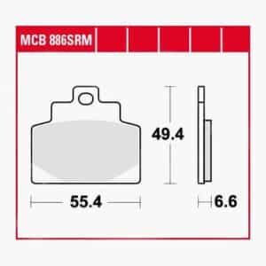 TRW Lucas Bremsbeläge Sintermetall Scooter MCB886SRM 55