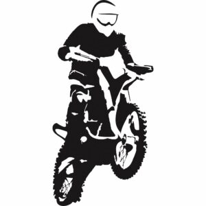 POLO Aufkleber Motocross 4 x 8 cm schwarz