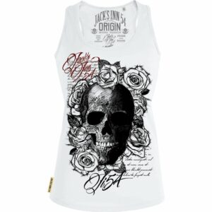 Jack's Inn 54 Damen Tanktop "Skull'n Roses" weiß XL Damen