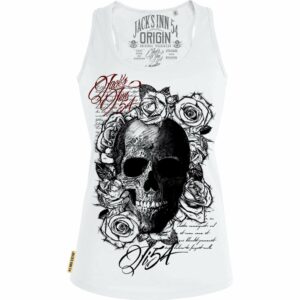 Jack's Inn 54 Damen Tanktop "Skull'n Roses" weiß L Damen