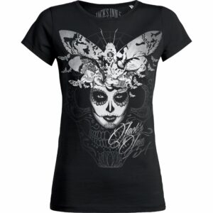 Jack's Inn 54 Damen T-Shirt Girlie "Mariposa Muerto" schwarz S Damen