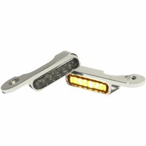 HeinzBikes LED Alu Blinkerpaar vorne chrom für Touring Hydrau 2000-2008