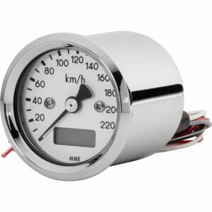 MMB Basic Tacho elektronisch 48mm -220 Km/h chrom/weiß