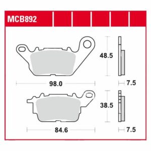 TRW Lucas Bremsbeläge organisch MCB892  98/84