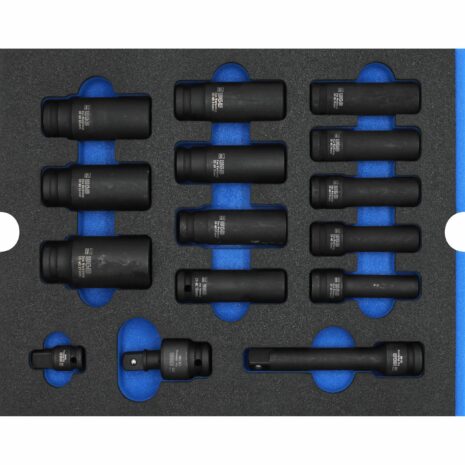 WGB MES blau Kraft-Steckschlüsseleinsätze lang 1/2" 15teilig