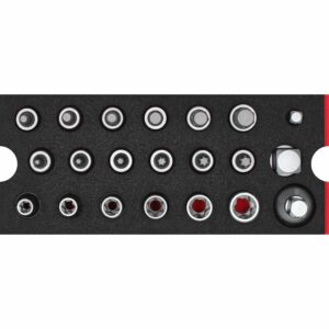 WGB T-Profil/Innensechskant Steckschlüssel rot 21-teilig