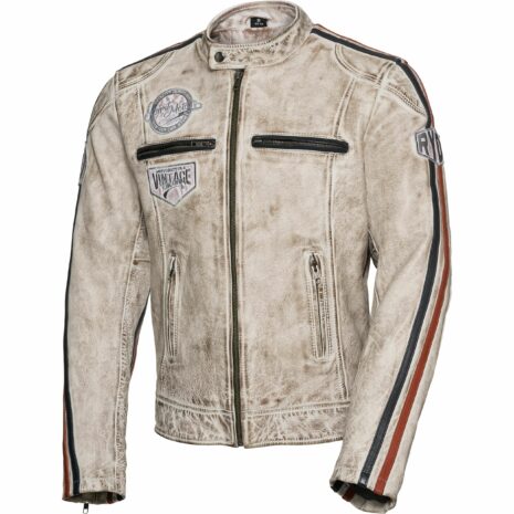 Spirit Motors Retro-Style Lederjacke 3.0 weiß M Herren