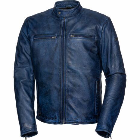 Spirit Motors Retro-Style Lederjacke 5.0 blau M Herren