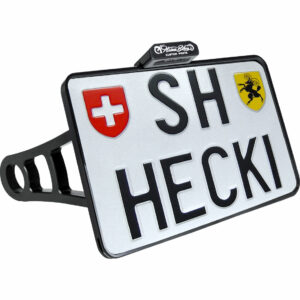HeinzBikes seitlicher Kennzeichenhalter CH 180mm HBSKZ-FL18-CH schwarz