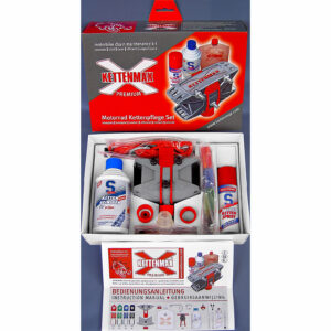 Kettenmax Premium Ketten-Pflegewerkzeug mit S100 Kettenreiniger/-spray