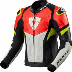 REV'IT! Hyperspeed Air Lederjacke schwarz/neonrot 46 Herren