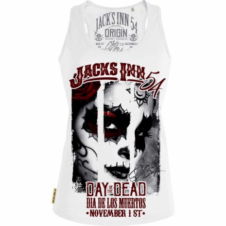 Jack's Inn 54 Damen Tanktop Day of the dead  weiß L Damen