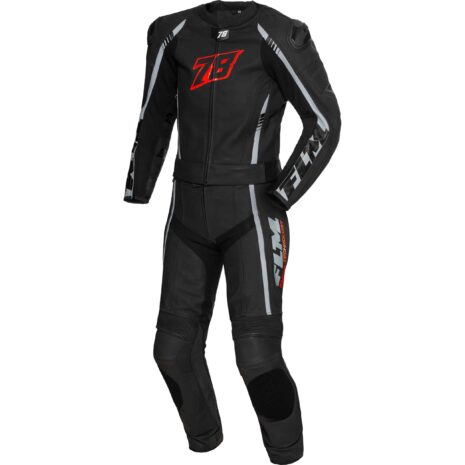 FLM Sports Lederkombi Assen 2-tlg. schwarz/rot 52 Herren