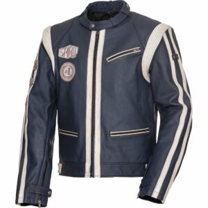 Spirit Motors Klassik Lederjacke 4.0 blau/weiß XL Herren