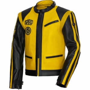 Spirit Motors Klassik Lederjacke 4.0 schwarz/gelb M Herren