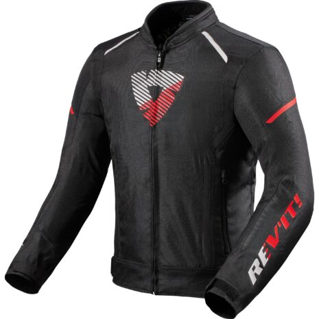 REV'IT! Sprint H2O Textiljacke schwarz/neon-rot 4XL Herren