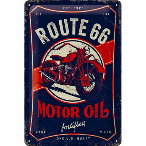 Nostalgic-Art Blechschild 20 x 30 Route 66 "Motor Oil"