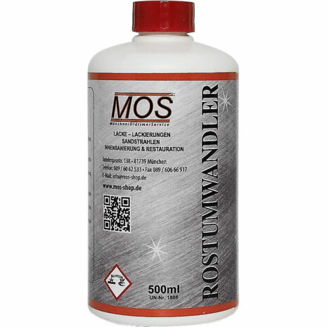MOS Münchener Oldtimer Service Rostumwandler 500ml für bis zu 120 Liter Tankinhalt