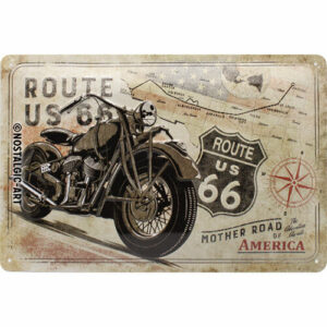 Nostalgic-Art Blechschild 20 x 30 cm Route 66 Bike Map