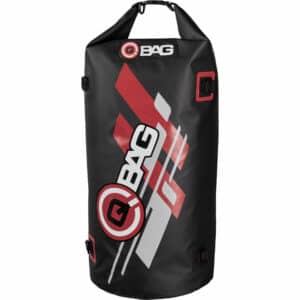 QBag Gepäckrolle wasserdicht Ocean Bag 50 Liter schwarz/grau/rot